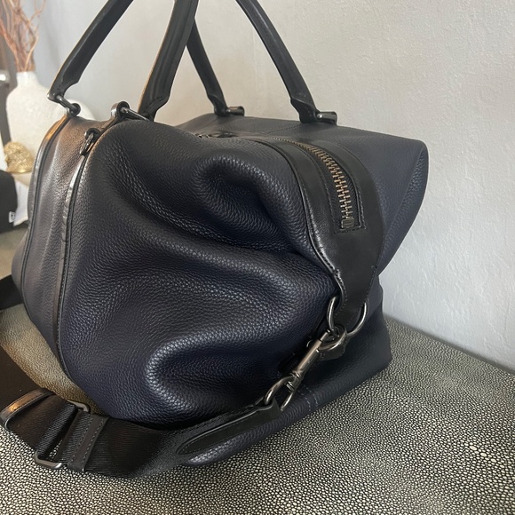 Coach Leather Navy Duffle Like New - Picture 3 of 9